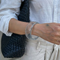 Adira Swirl Resin Bracelet - Translucent Grey Shimmer [YT07FF9B]