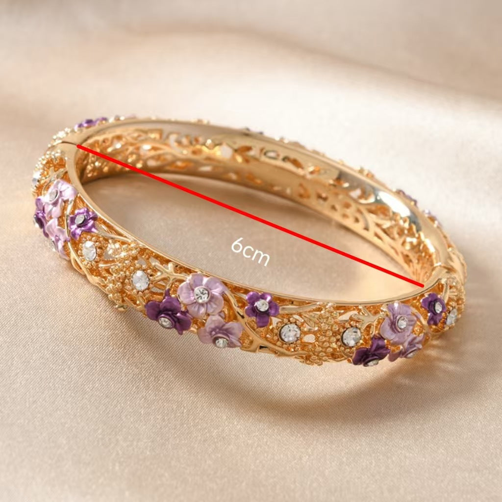 Jream Cloisonne Tulip Bracelet - Purple Pink Floral [81WYAI9J]
