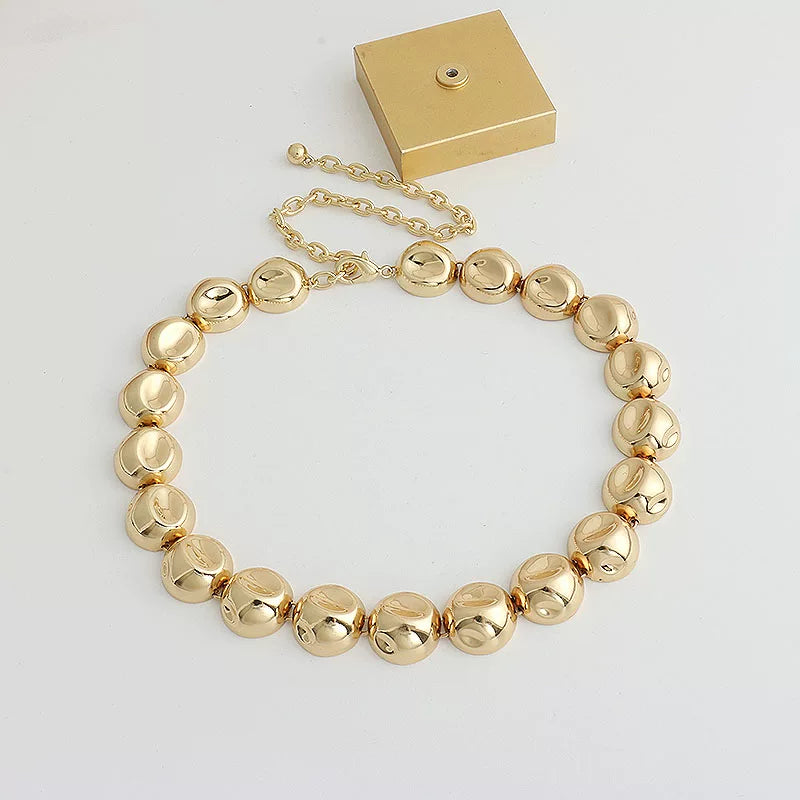 Minimalist Gold Bead Choker Necklace - Premium Gold Necklace [06JDLXQ2]
