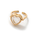 Dainty Birthstone Heart Locket Ring - Heart Ring [NDF4QP21]