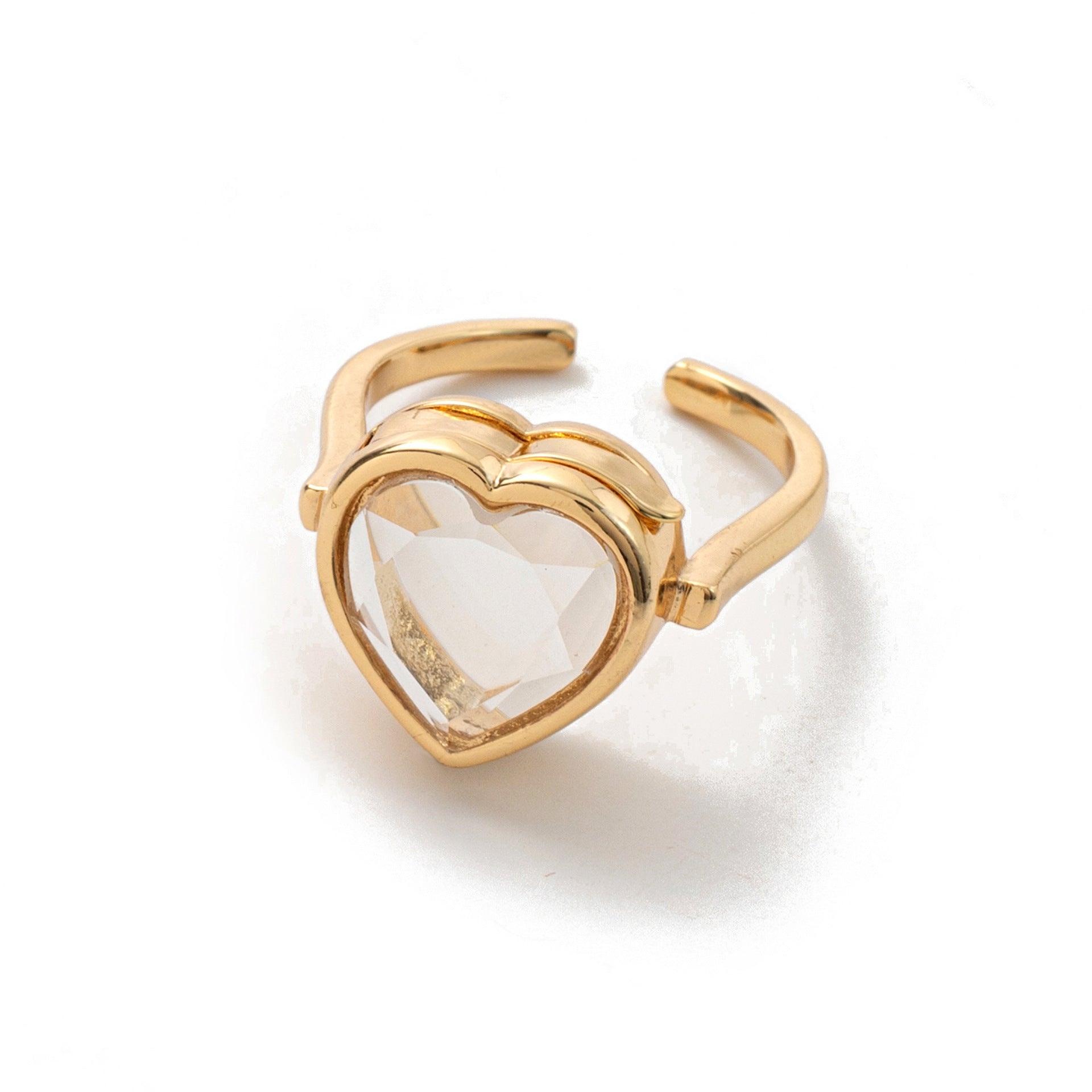 Dainty Birthstone Heart Locket Ring - Heart Ring [NDF4QP21]