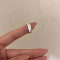 Taina Dainty Zircon Open Ring - Silver Tone with Clear Zircon [RHLPWMK1]