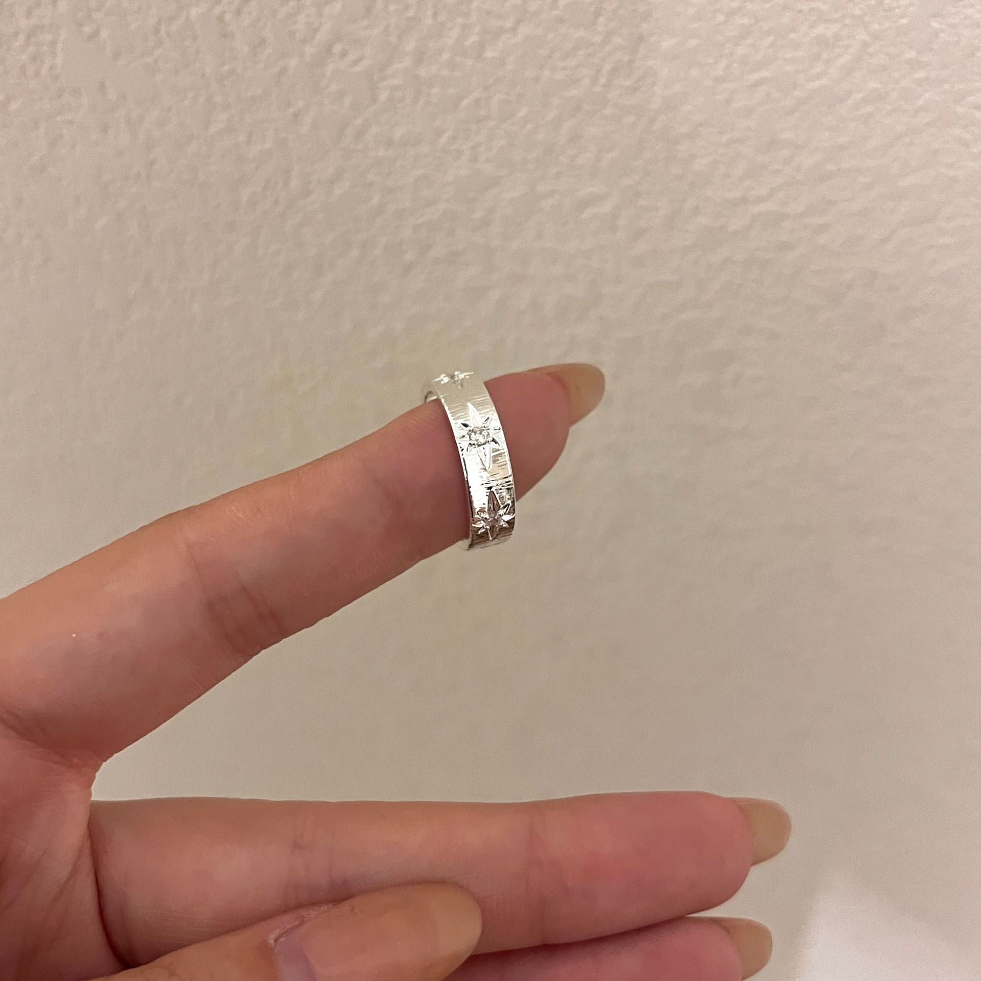 Taina Dainty Zircon Open Ring - Silver Tone with Clear Zircon [RHLPWMK1]