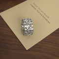 Keaton Sculptural Open Ring - Silver Cross Double Layer Ring [ZR6SASTF]