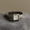 Vintage Square Bracelet Watch - Silver Band White Face (Arsenal Band) [RAZ2DPQZ]