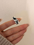 Rosalinda Organic Lava Ring - Gold Pearl Agate [2NN008S1]