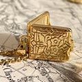 Floral Heart Locket Necklace - Square Floral [O6BSZIVY]