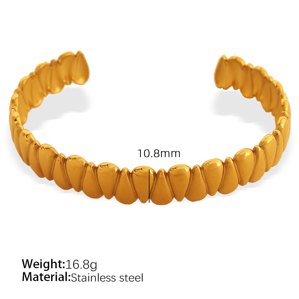Amalie Enamel Cuff Bracelet - Adjustable Gold Bracelet [AS111WS5]