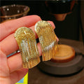 Annagrace Curved Tassel Chain Earrings - Gold [EET0F8P0]