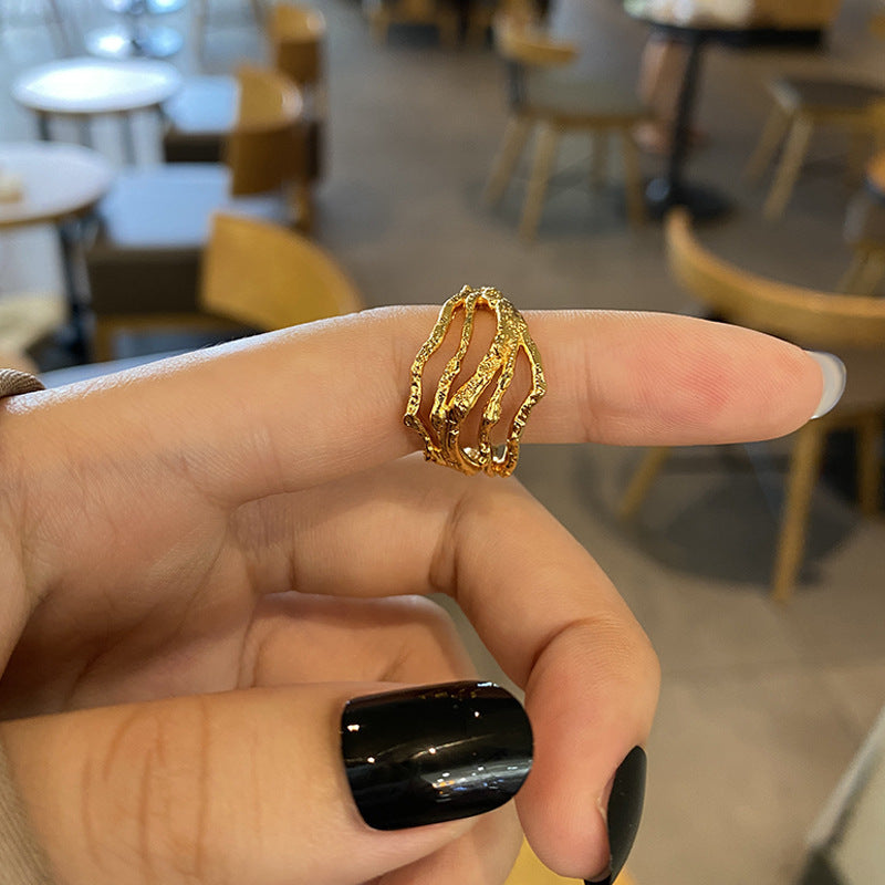 Mariajose Metallic Line Open Ring - Gold [MK2M2LL0]