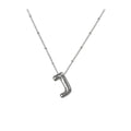 Aiyanah Glossy Bubble Letter Necklace - Silver J [OWY4DV39]