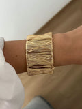 Brushed Gold Cuff Bracelet - Wide Gold [XJ1FUV15]