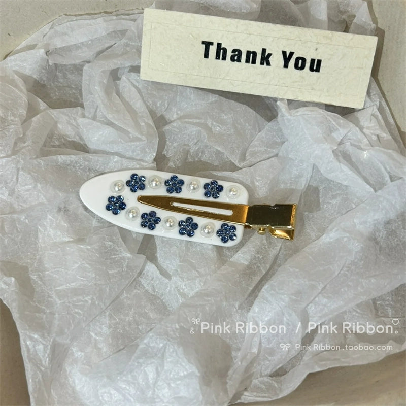 Malika Acetate Hair Clip - Blue Flower