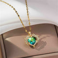 Sanvi Iridescent Heart Necklace - Style 3 [ABEV3B5N]