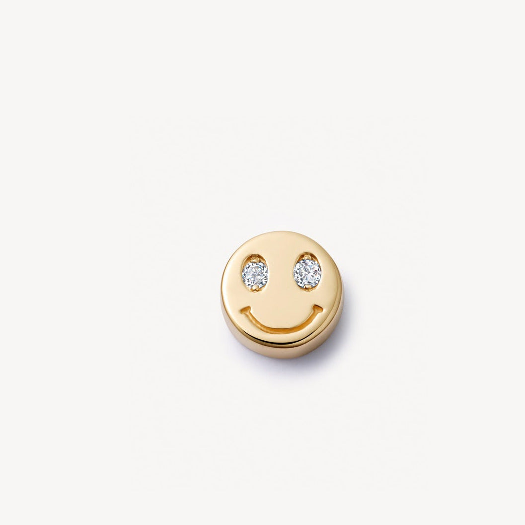 Transparent Locket Pendant Necklace - Smiley Face (Charm Only) [XBFDWK5Y]