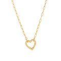 Geometric Charm Chain Necklace - Heart Pendant Necklace [QVBAT12N]