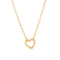 Makayla Gold Charm Jewelry - Heart Charm Adjustable Necklace [HK9NCYYX]