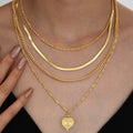 Layered Gold Chain Necklace Set - Style 1 [NL18GHM3]