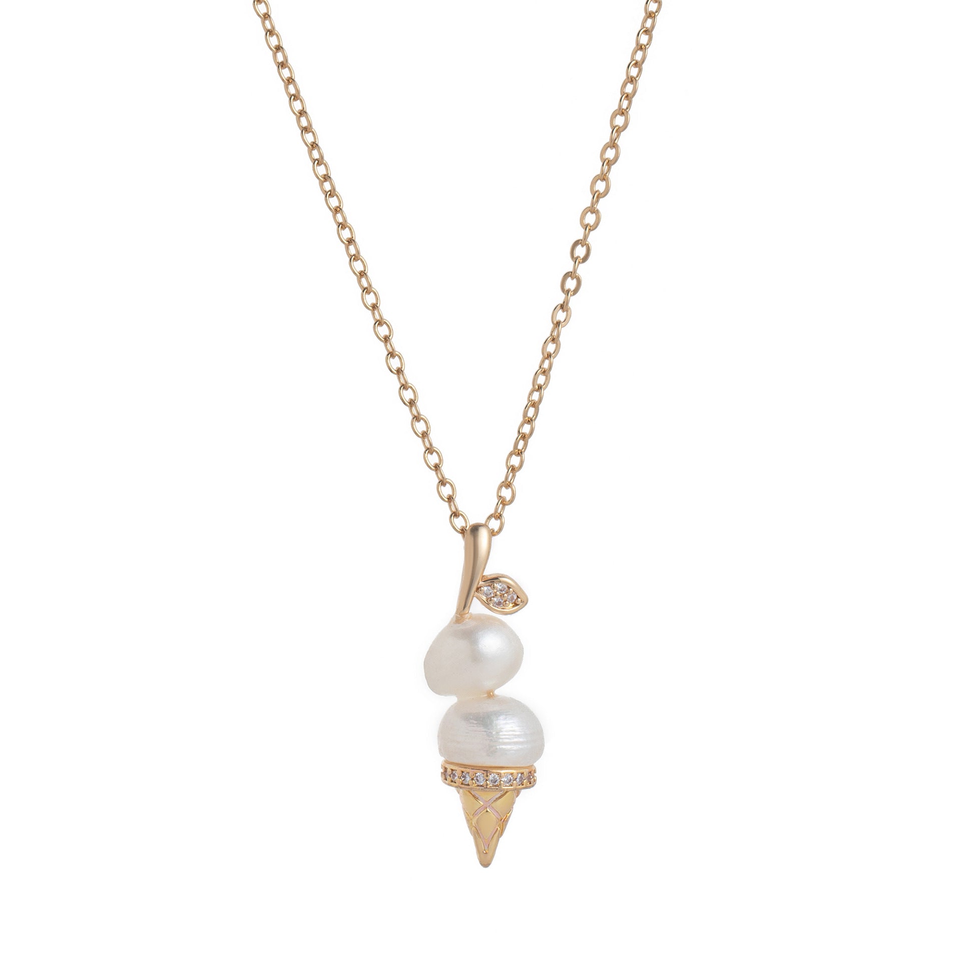 Pearl Chain Ice Cream Necklace - Ice Cream Necklace - Style A [MR7VND46]