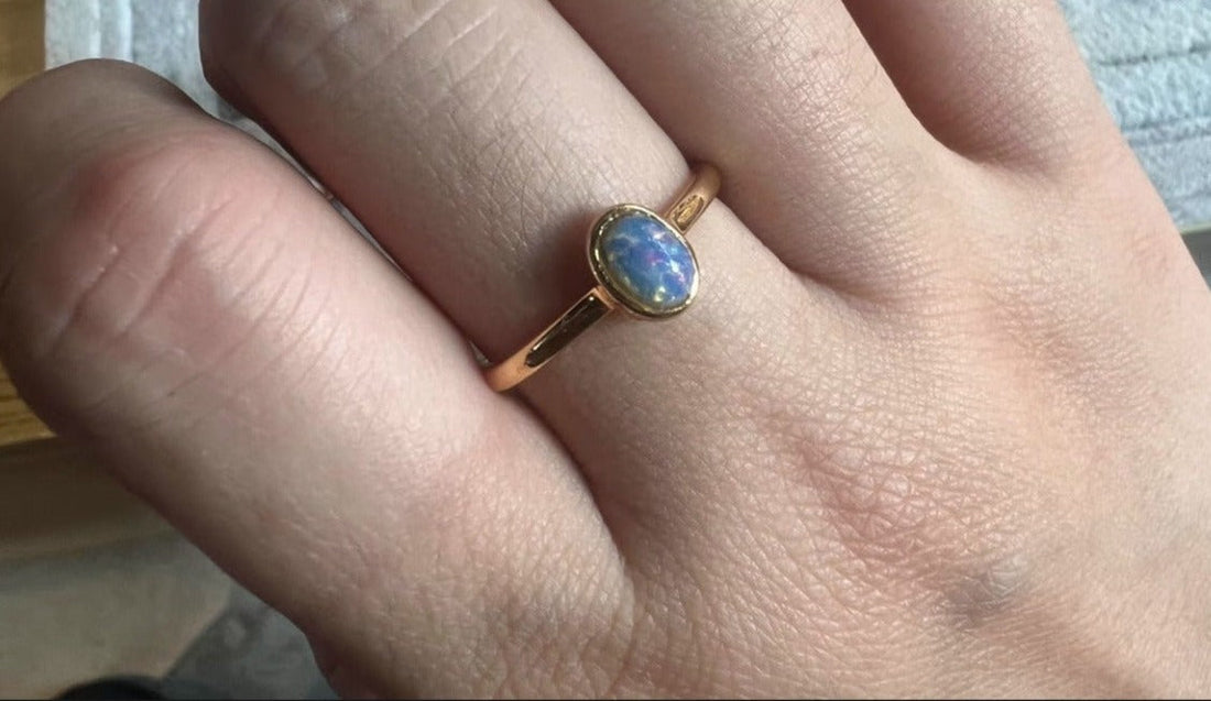 Isabella Minimal Round Opal Ring