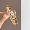 Vintage Inspired Jewelry Bracelet Watch - Multi-Color Gold Watch [P2CJ1KDV]