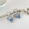 Xenia Gradient Crystal Pearl Drop Earrings - Blue [9U986FUD]
