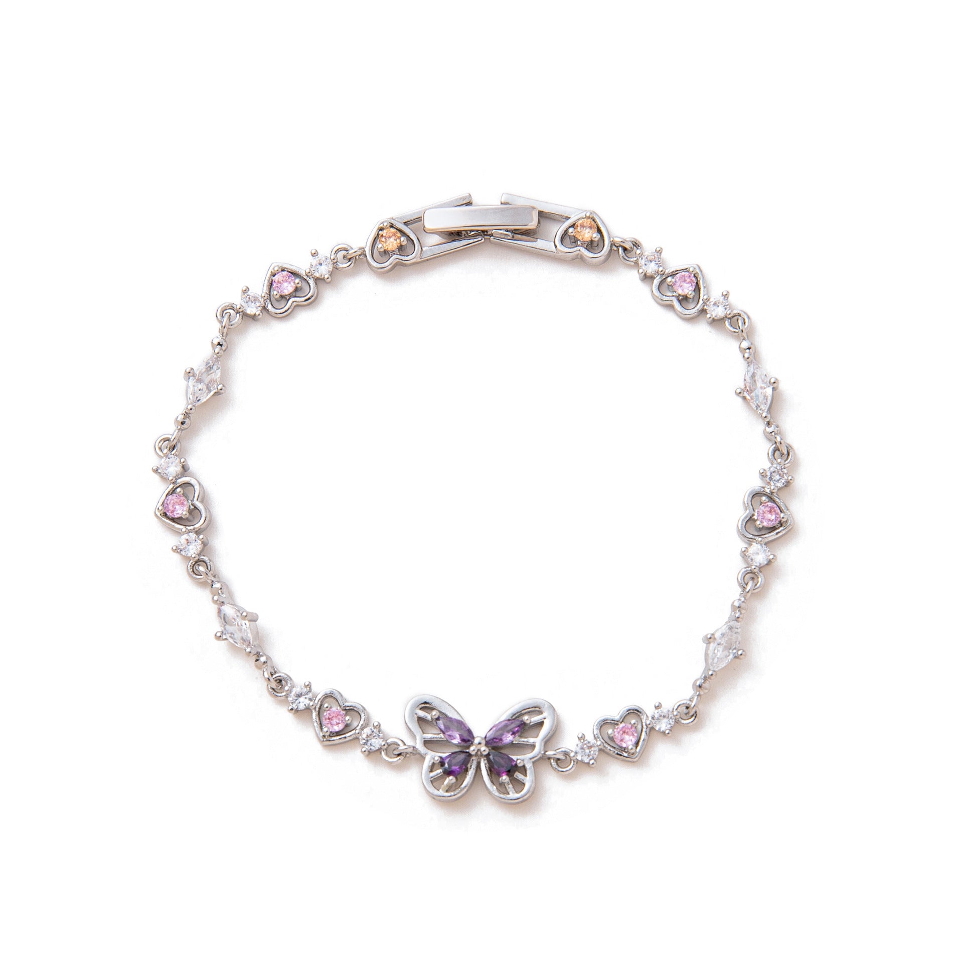 Angelique Dainty Butterfly Zircon Jewelry - Silver Filigree Butterfly Bracelet [RL11IX0R]