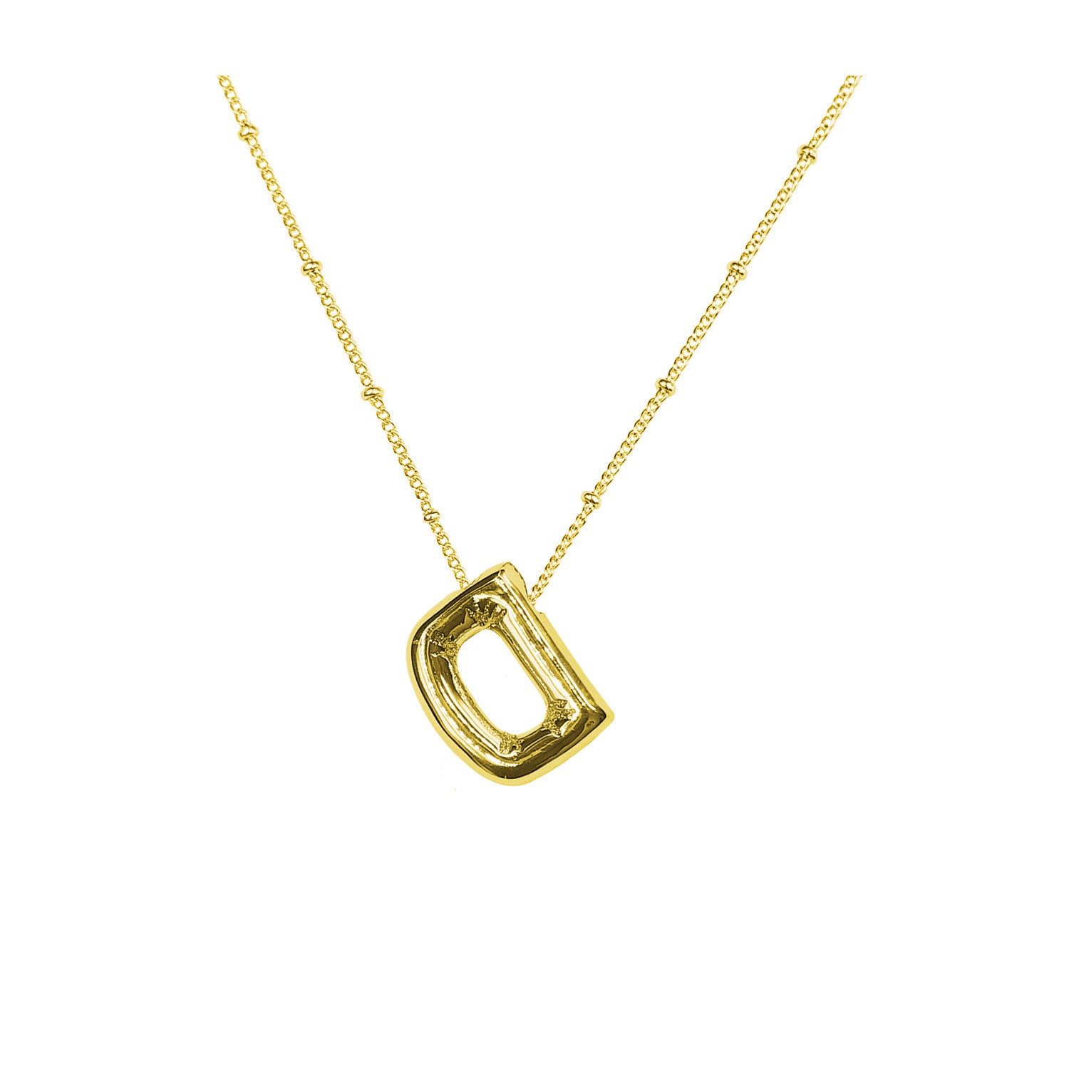 Aiyanah Glossy Bubble Letter Necklace - Gold D [1T8K1YR2]