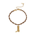 Charm Cord Bracelet - Boot Charm Bracelet [ZS3M7EZU]
