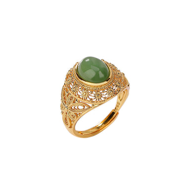 Sarai Jade Filigree Ring
