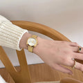 Vintage Square Bracelet Watch - Gold Band White Dial (Arsenal Chain) [KB5AZMKR]
