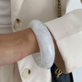 Helene Asymmetric Glossy Resin Bracelet - White 2 [KOU6UZYD]