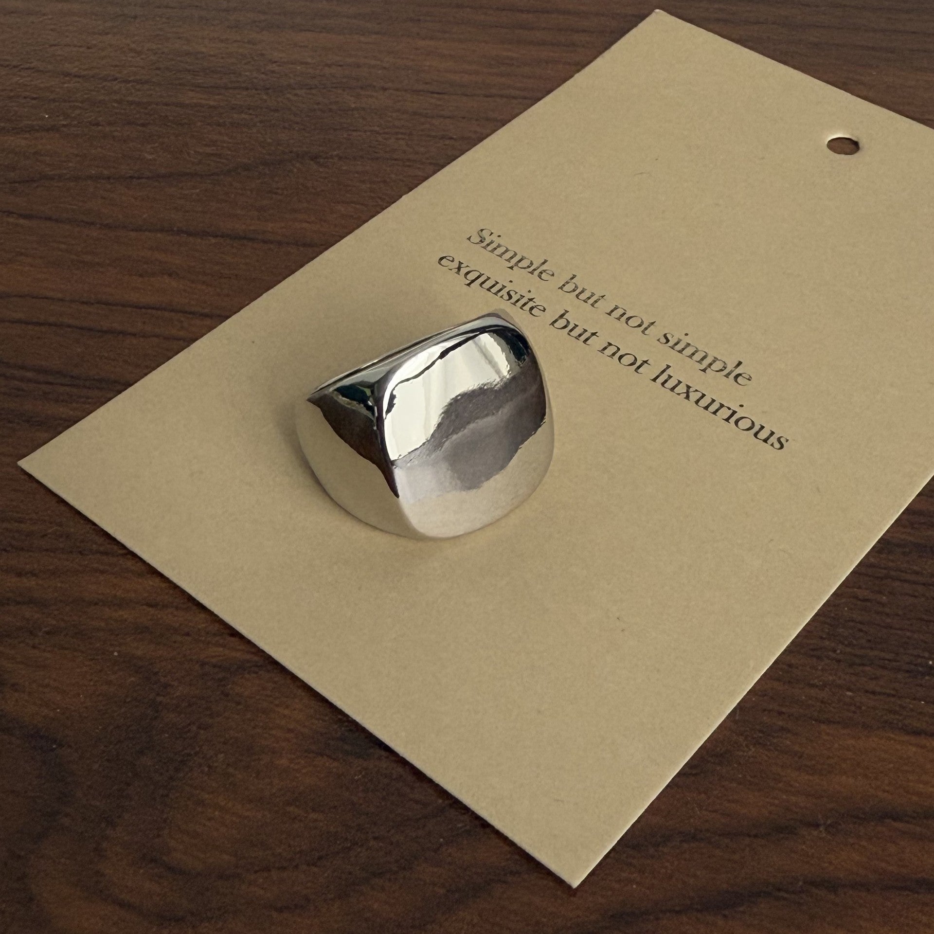 Keaton Sculptural Open Ring - Silver Square Statement Ring [JAV8O9V5]