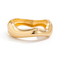 Tyleigh Wave Waterdrop Bangle - Irregular Wave - Gold