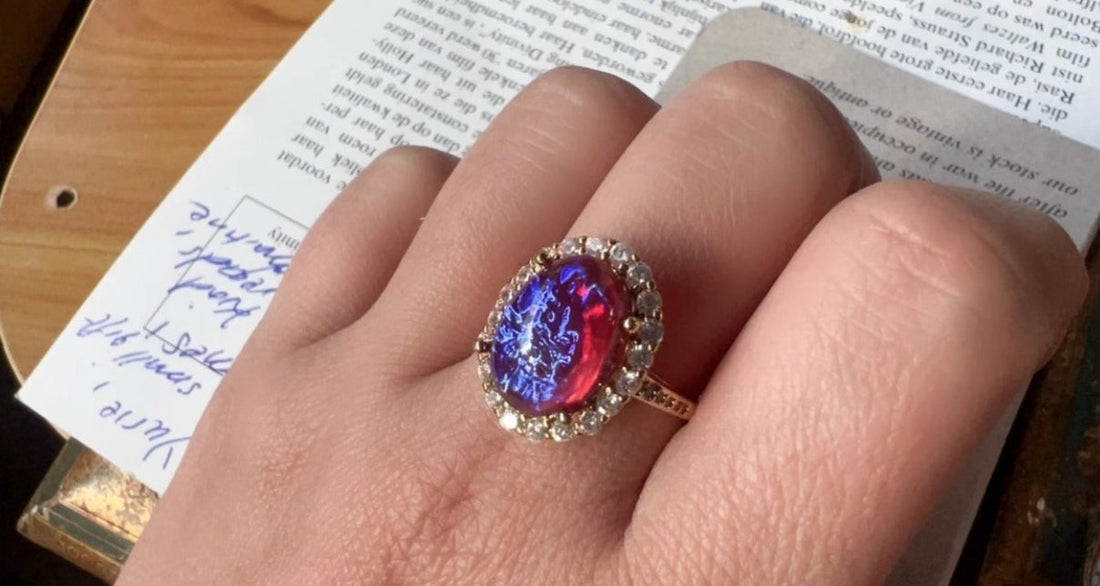 Dragon Aurora Opal Halo Ring