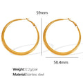 Rivka Statement Hoop Earrings - Gold 6CM Hoop Earrings [97ZBTA6U]