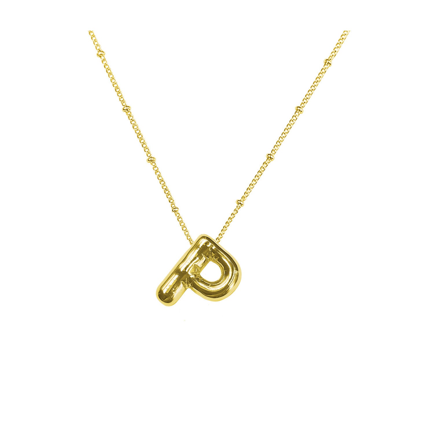 Aiyanah Glossy Bubble Letter Necklace - Gold P [9RTG1OFH]