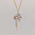 Alizae Pearl Moon Star Necklace - Pink Moon Necklace [ZBBPC2QJ]