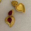 Lynnleigh Exaggerated Heart Earrings - Red Heart Ear Clips [950YR21O]