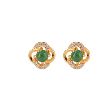 Kaia Jade Halo Stud Earrings