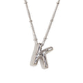 Aiyanah Glossy Bubble Letter Necklace - Silver K [NIRS9A9E]