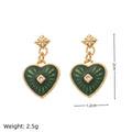 Heart Pendant Necklace - Blue Earrings (Gold) [DBEIJ02W]