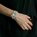 Irregular Disc Bracelet and Ring Set - Silver Bracelet [PRMXAE47]
