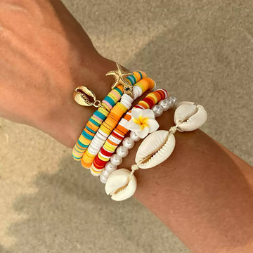 Colorful Shell & Bead Bracelet Set