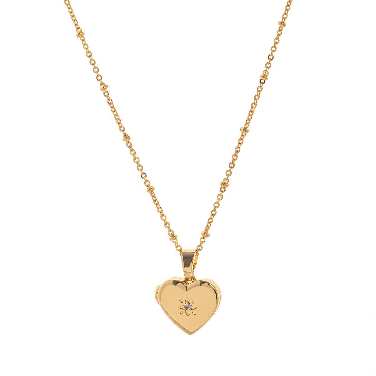 Heart Locket Pendant Necklace - Heart Necklace [2KELLF1D]