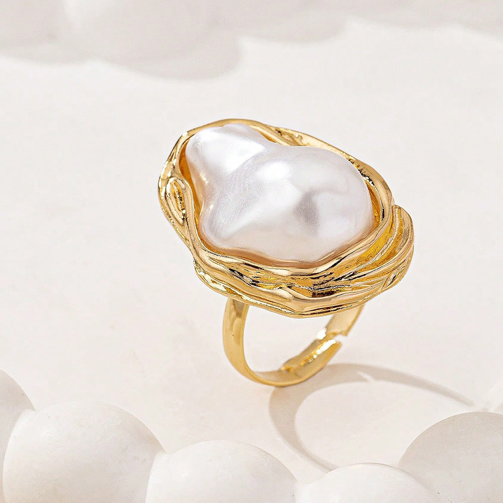 Brinlee Vintage Pearl Jewelry Set - Ring [CN0BO4GF]