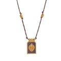 Color Cord Pendant Necklace - Purple Necklace (With Beads) [97QUURN1]