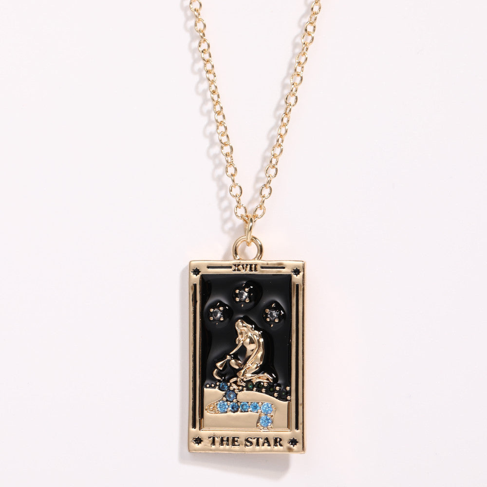 Erynn Gold-Plated Tarot Necklace - The Star [ASJRLQIM]