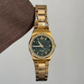 Embossed Dial Bracelet Watch - Gold Band Green Dial [3AJBVN48]