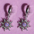Aariyah Opal Zirconia Pendant Necklace - Purple Opal Earrings (Silver) [NOM7CSYI]